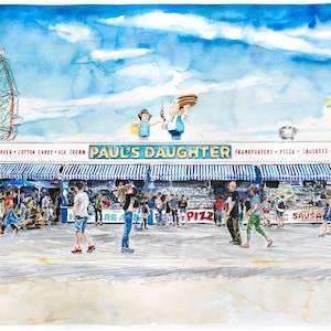 Paul&#39;s Daughter - Coney Island | Archival Print of a Watercolor Painting