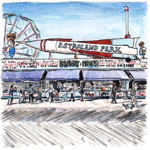 Yesterday - Gregory and Paul&#39;s | Coney Island | Archival Print of a Watercolor Painting