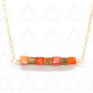 Jasper and Hematite on Gold Filled Rolo Chain