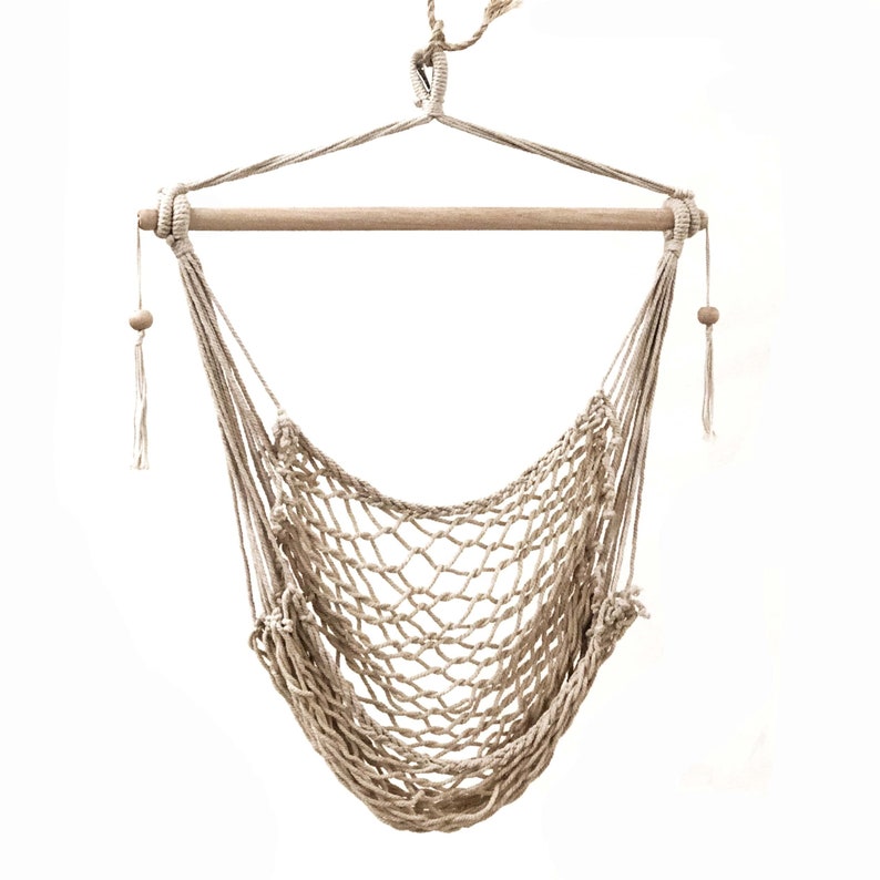 Salvador Macrame Hanging Hammock Chair Natural image 3