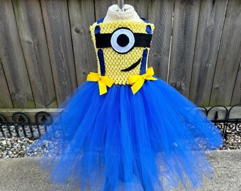 Vestido de tutú de Minion: disfraz de Halloween para niña hecho a mano