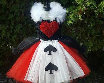 Queen of Hearts Tutu Dress: Halloween Costume, Alice in Wonderland Villain