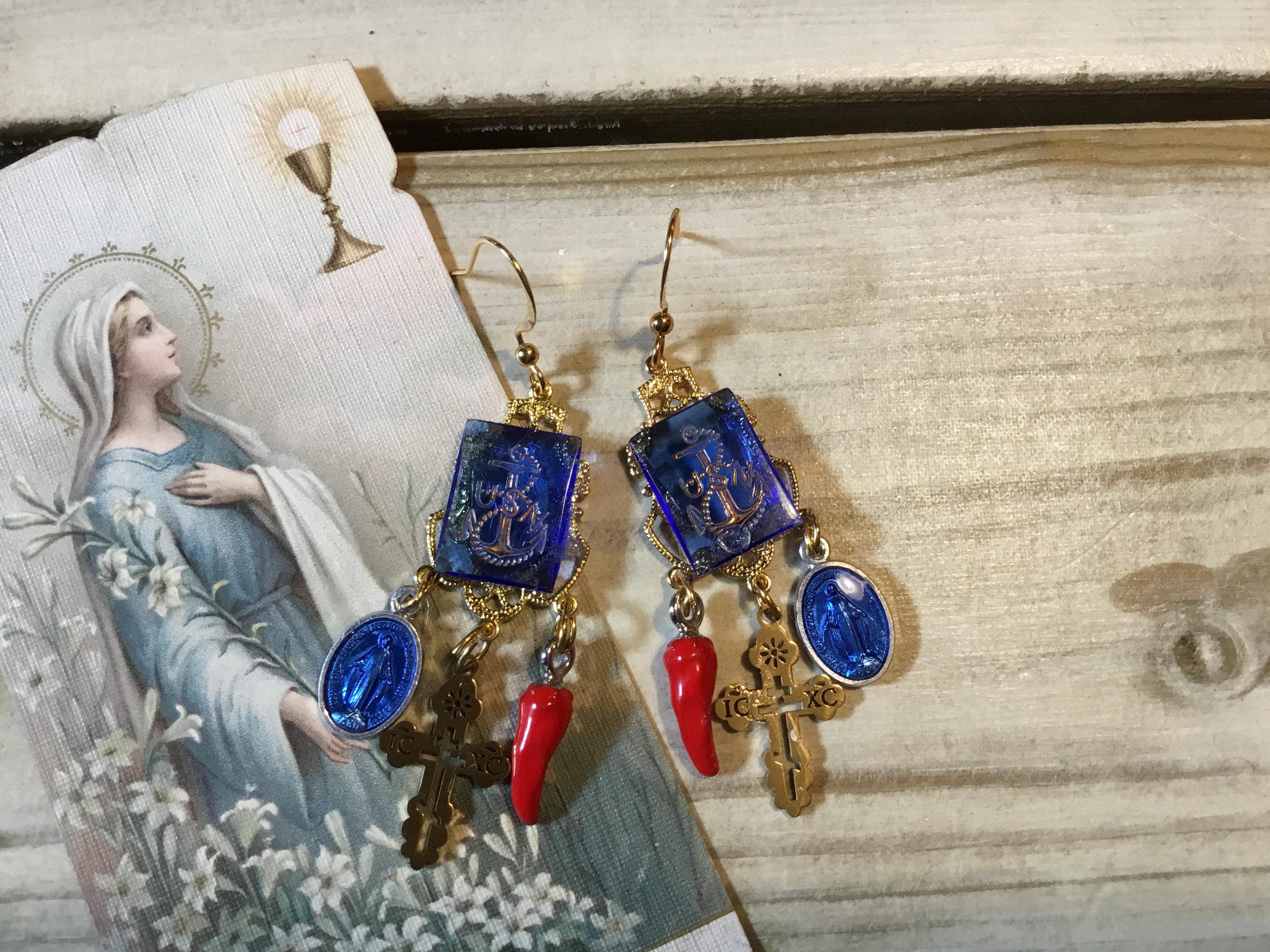 Lot De 3 Paires De Boucles D'oreilles Pendantes Vintage - Métal Doré Rosé, Sans Marque - Neuf Sans Emballage