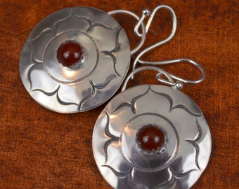 Silver Earrings with Carnelian