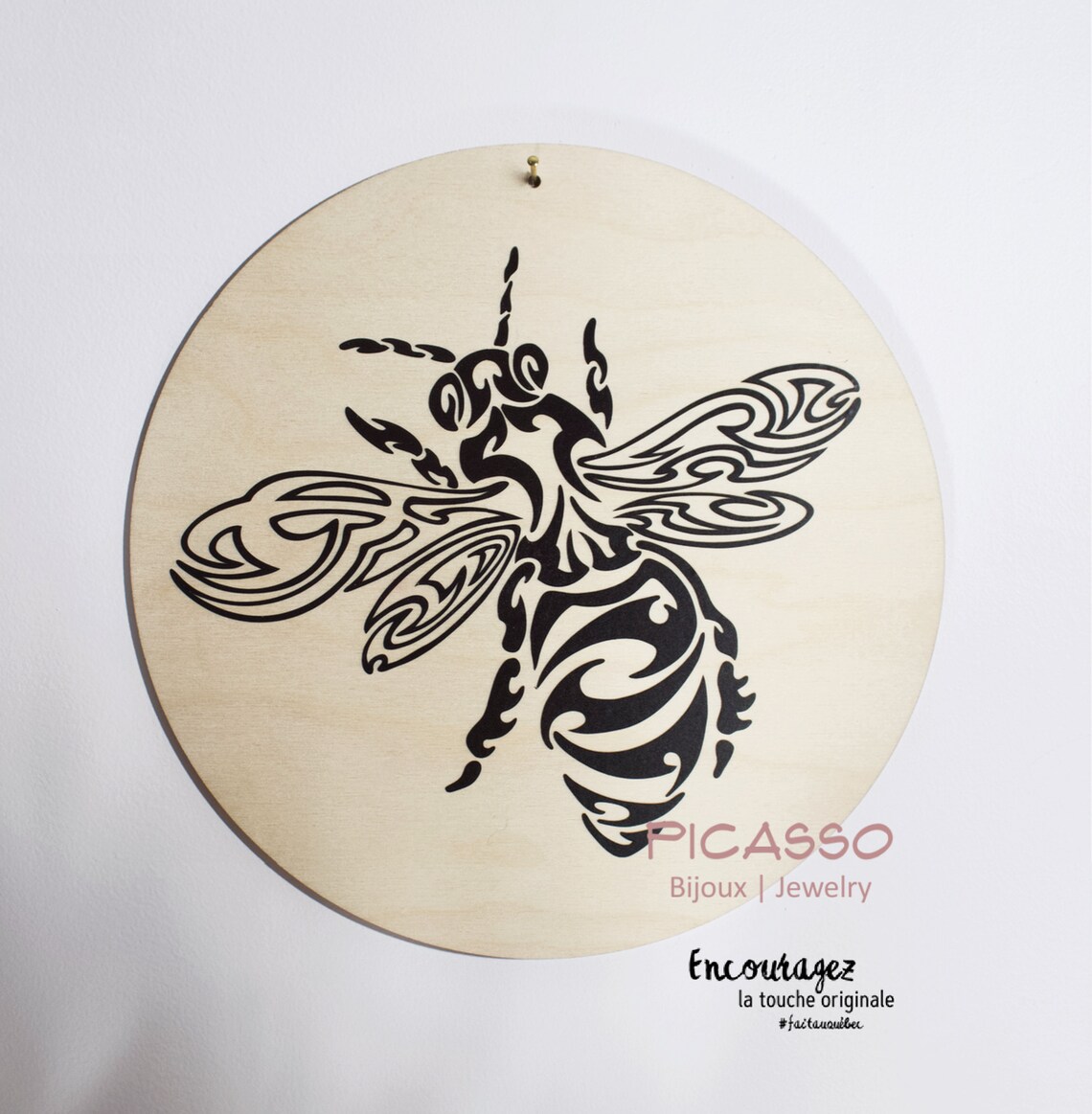 Abeille Décoration murale en bois pour l
