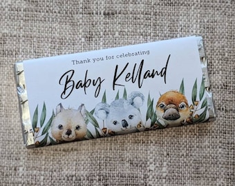 Aussie Gum Baby Shower Chocolate Wrapper, Print Yourself