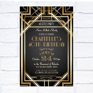 ANY AGE Great Gasby Invitation, Digital Invitation, Print Yourself