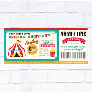 ANY AGE Karneval Ticket Einladung, digitale Einladung, zum Selbstausdrucken