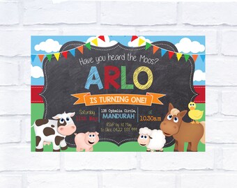 ANY AGE Farm Birthday Invitation, Digital Invitation, Print Yourself