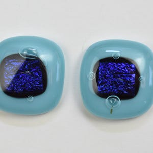 Cabochon in vetro fuso fatti a mano, lotto da 2 per la creazione di gioielli e artigianato
