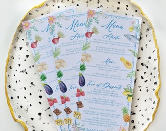 Custom Watercolor Wedding Menu | Digital Only