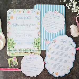 Custom Watercolor Wedding Suite, HandPainted Venue and Wedding Crest, Blue Brush Lettering, Digital Only image 9