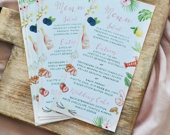 Custom Watercolor Wedding Menu | Digital Only