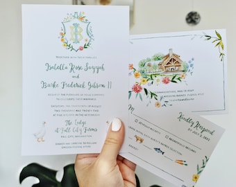 Custom Watercolor Wedding Invitations | Digital Only | Wedding Stationery