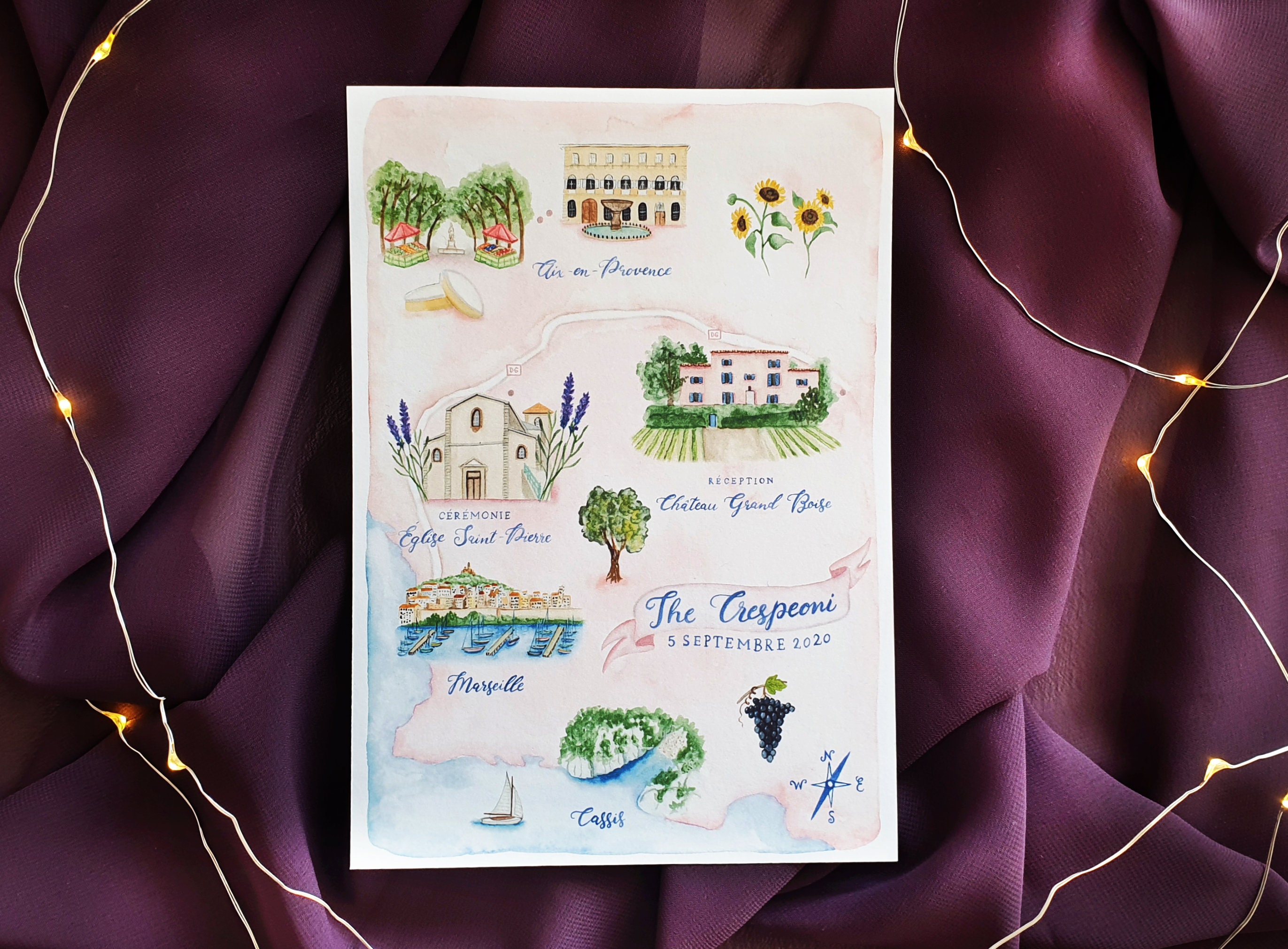 Custom Watercolor Map | Digital Only | Hand Painted Map | Personalized ...