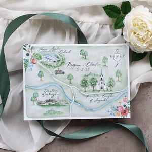 Custom Watercolor Wedding Map Digital Only Boho image 5
