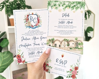 Custom Watercolor Wedding Suite | Digital Only | Mexican Theme | Floral Wedding Invites