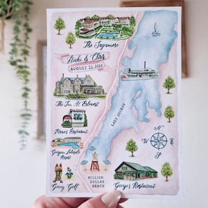 Custom Watercolor Wedding Map Digital Only Boho image 9