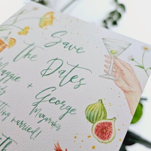 Custom Save the Date Card Digital Only with Watercolor Illsutrations image 3