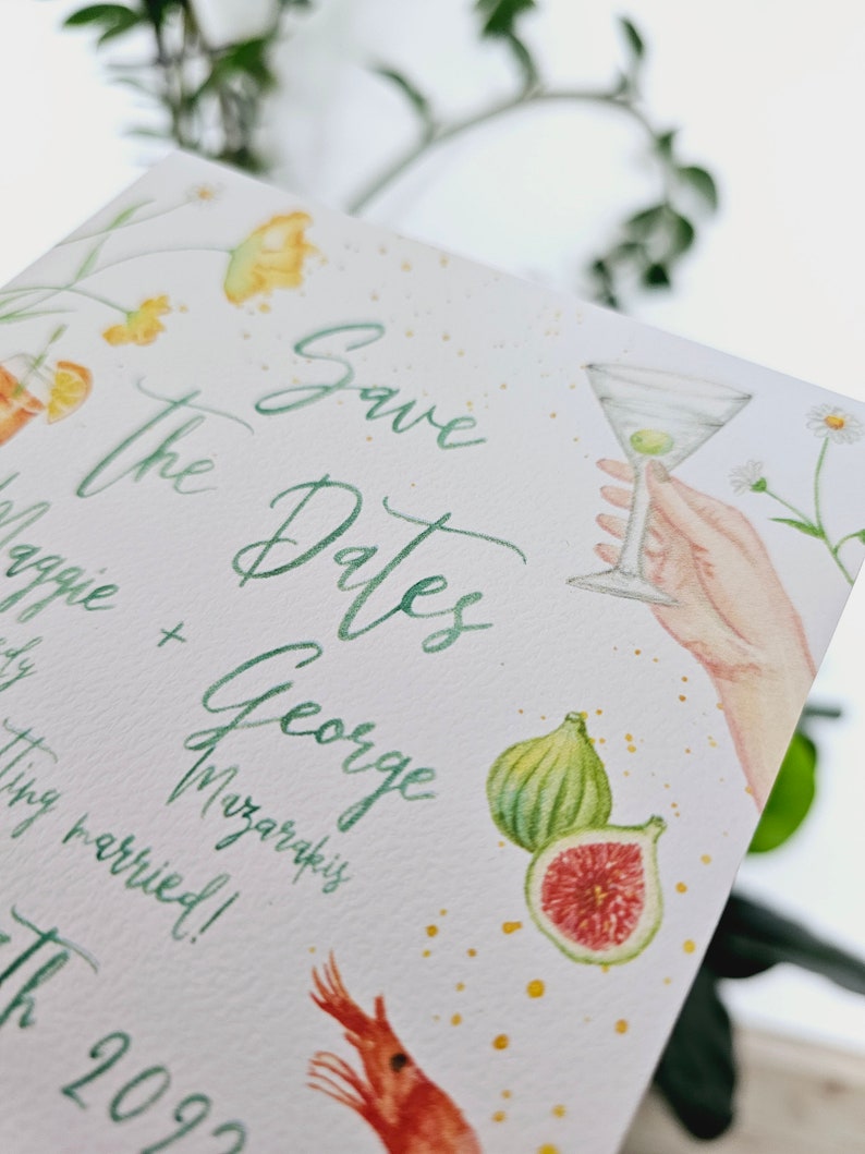 Custom Save the Date Card Digital Only with Watercolor Illsutrations image 3