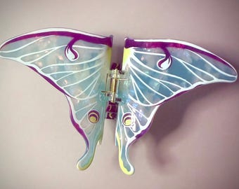 Luna Moth Green Iridescent Claw Clip