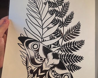 Tijdelijke tattoo Ellie's nachtvlinder (langdurig!)