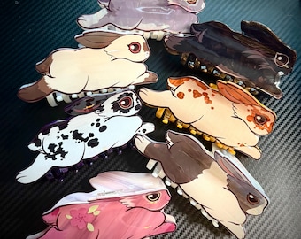 Bunny Sploot Hair Claw Clips