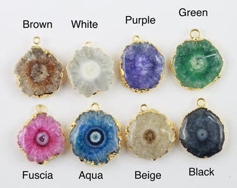 Natural Druzy Solar Quartz Pendant 125 Carat Unique Rare Antique PendantCharm Pendant At Wholesale Price