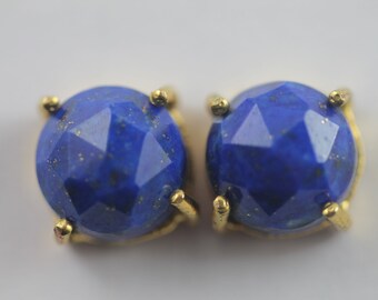 Lapis , stud, cabochon earrings, gemstone stud, mimalistic studs, gold gemstone studs, lapis lazuli