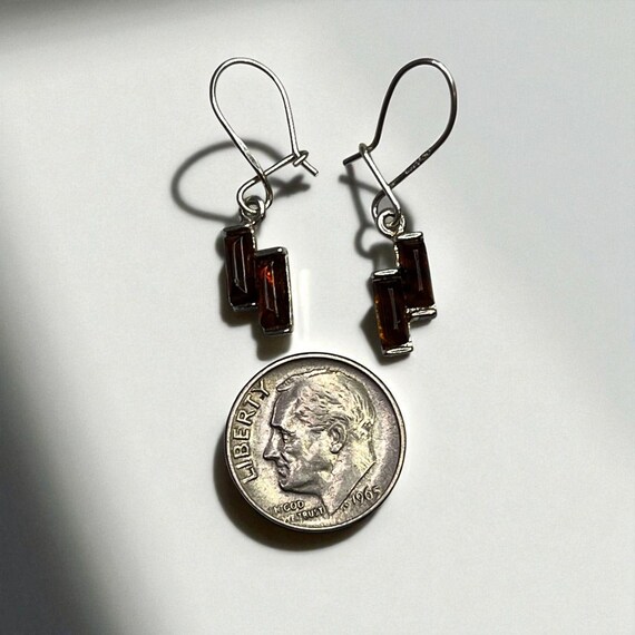 Cognac Amber Multi-Stone Drop Dangle Earrings In … - image 5