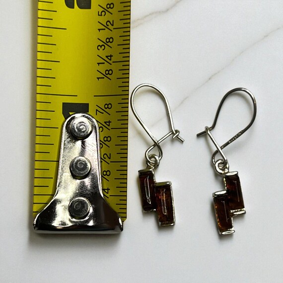 Cognac Amber Multi-Stone Drop Dangle Earrings In … - image 4