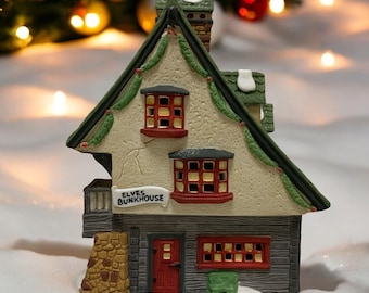 Dept. 56. Elf Bunkhouse. Illuminated Christmas Village Porcelain
