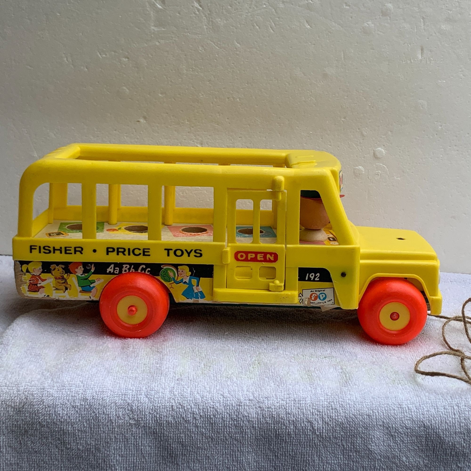 Fisher Price Original Little People School Bus, Vintage Toy