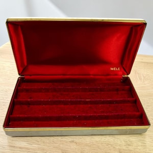 Vintage Mele Jewelry Travel Case Hinged Hard Clamshell From 1950s