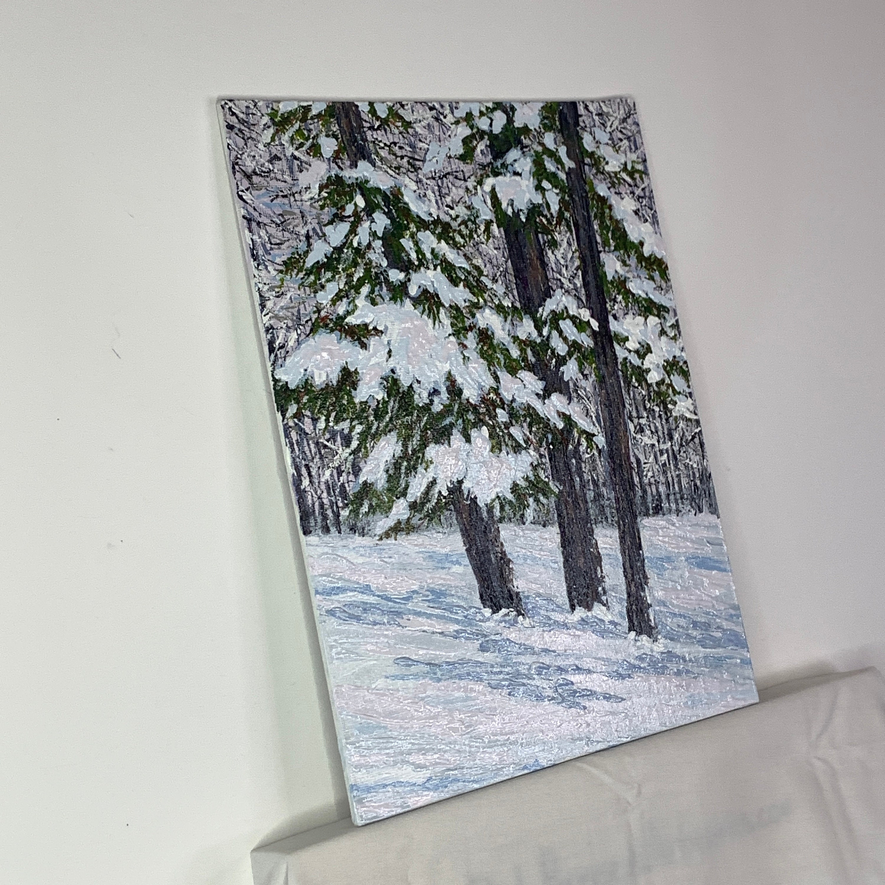 Winter Theme "snowy Day" - Acrylic on Canvas Panel Painting in Size 8 ...