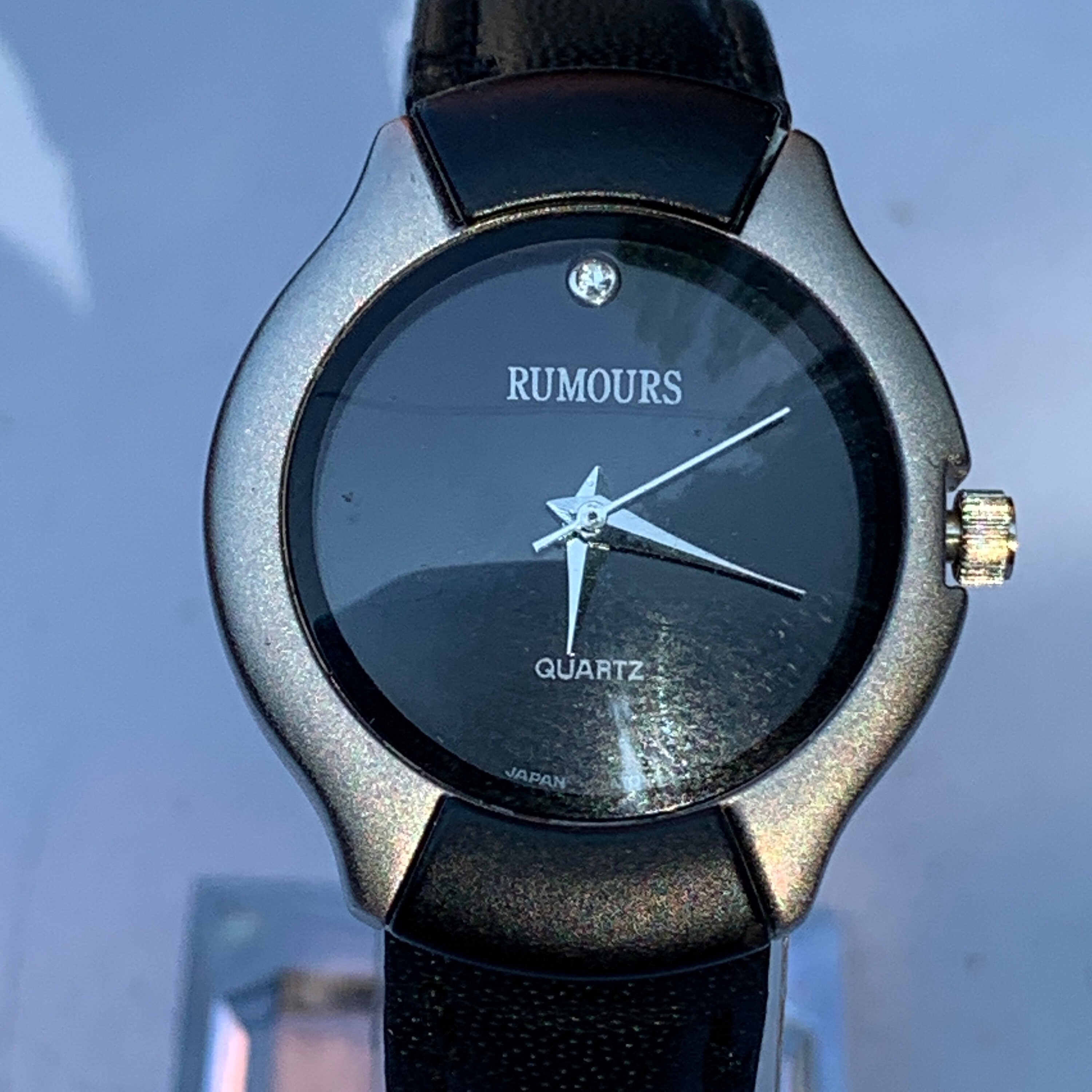 Rumours Ladies Fashion Watch Black Dial Simulated Diamond Etsy