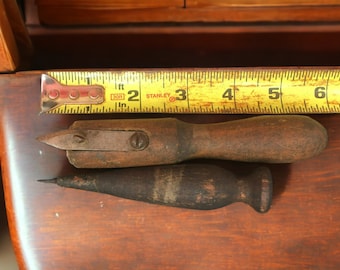 Vintage Set of 2 Wood Handle Tools, Possible Scratch Awl
