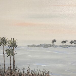 Original Seascape Painting "Quietude" - 8" x 10" Acrylic on Canvas Panel Multi-Media Artwork