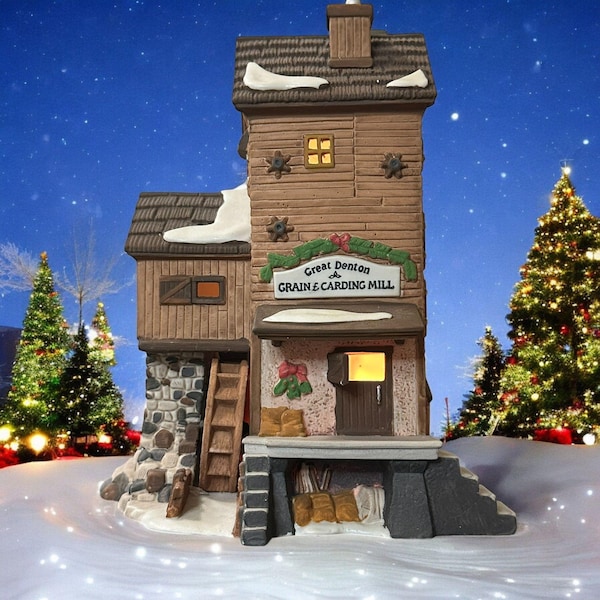 Dept 56 Great Denton Mill, Dickens Village Lighted Christmas Decoration - 1993