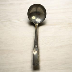 Vintage Wm. A. Rogers Oneida Silver-Plated Soup Ladle With Ornate Handle Design