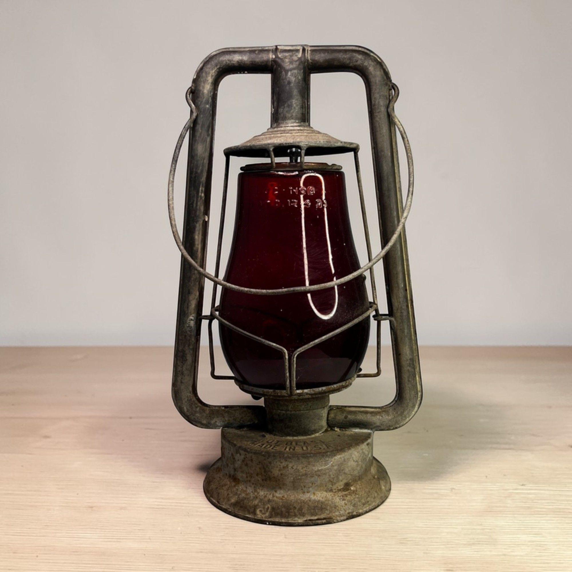Rayo No 65 Hot Blast Vintage Kerosene Oil Lantern With Red Globe