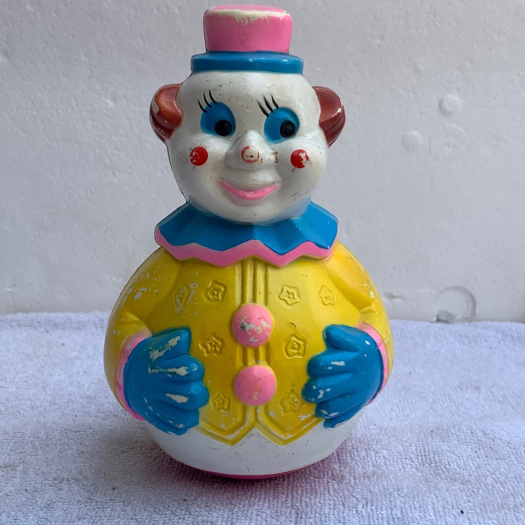 Vintage Roly Poly Clown Musical Toy Made in Hong Kong From 1980s - Etsy