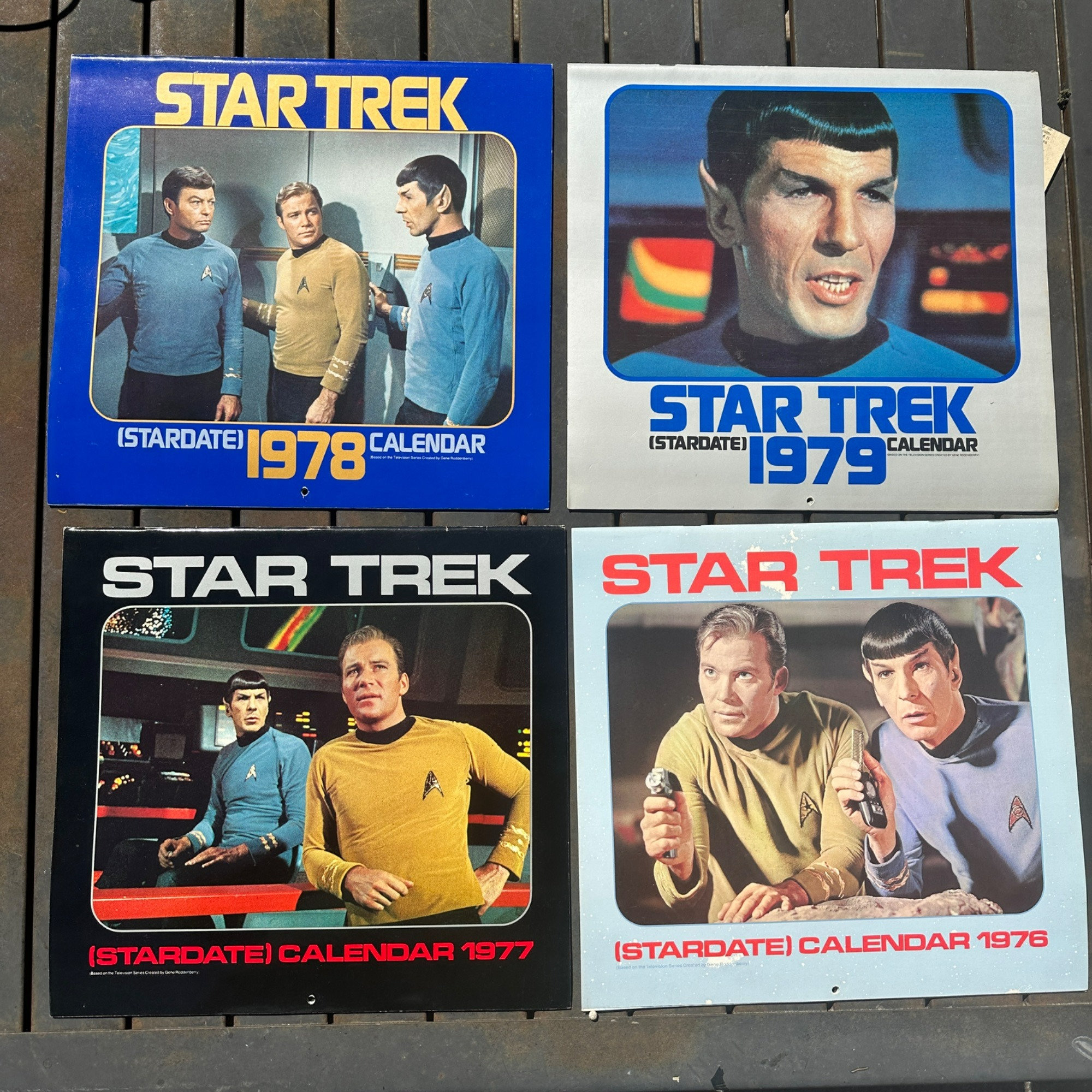 Vintage Star Trek (TOS) Star Date Calendars. Set of 4 From the