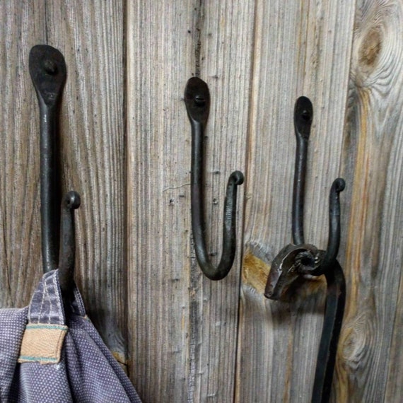 Forged coat hook Blacksmithed hook Hand made Rustic hook | Etsy
