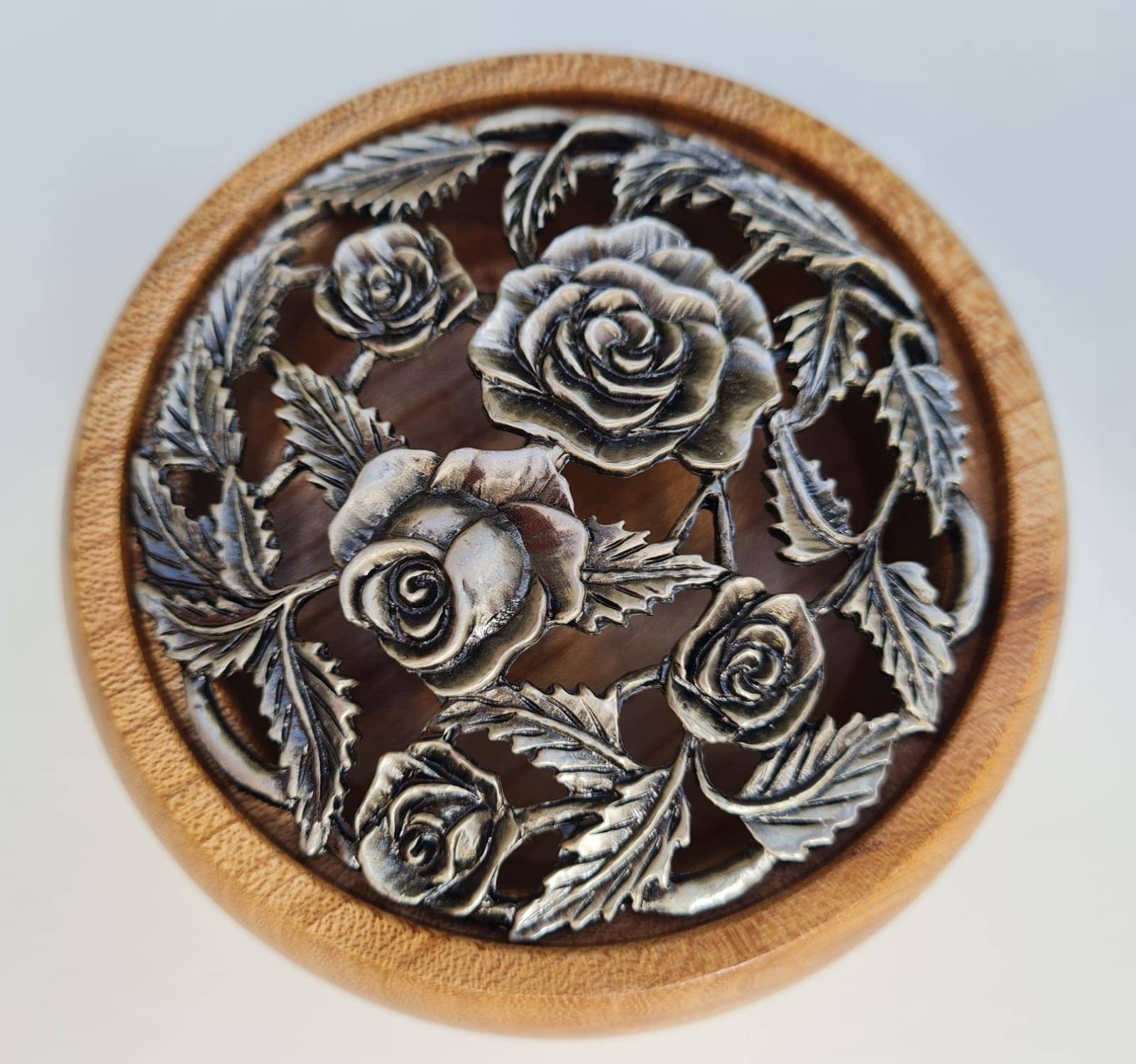 Pot Pourri Bowl in Elm with Pewter lid Etsy