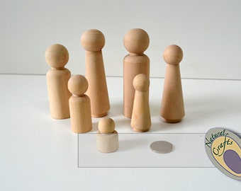 7 Piece Wooden Family Doll Set