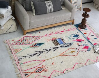 Alfombra bereber de lana hecha a mano directamente del artesano - Decoración para el hogar tejida a mano por artesanos