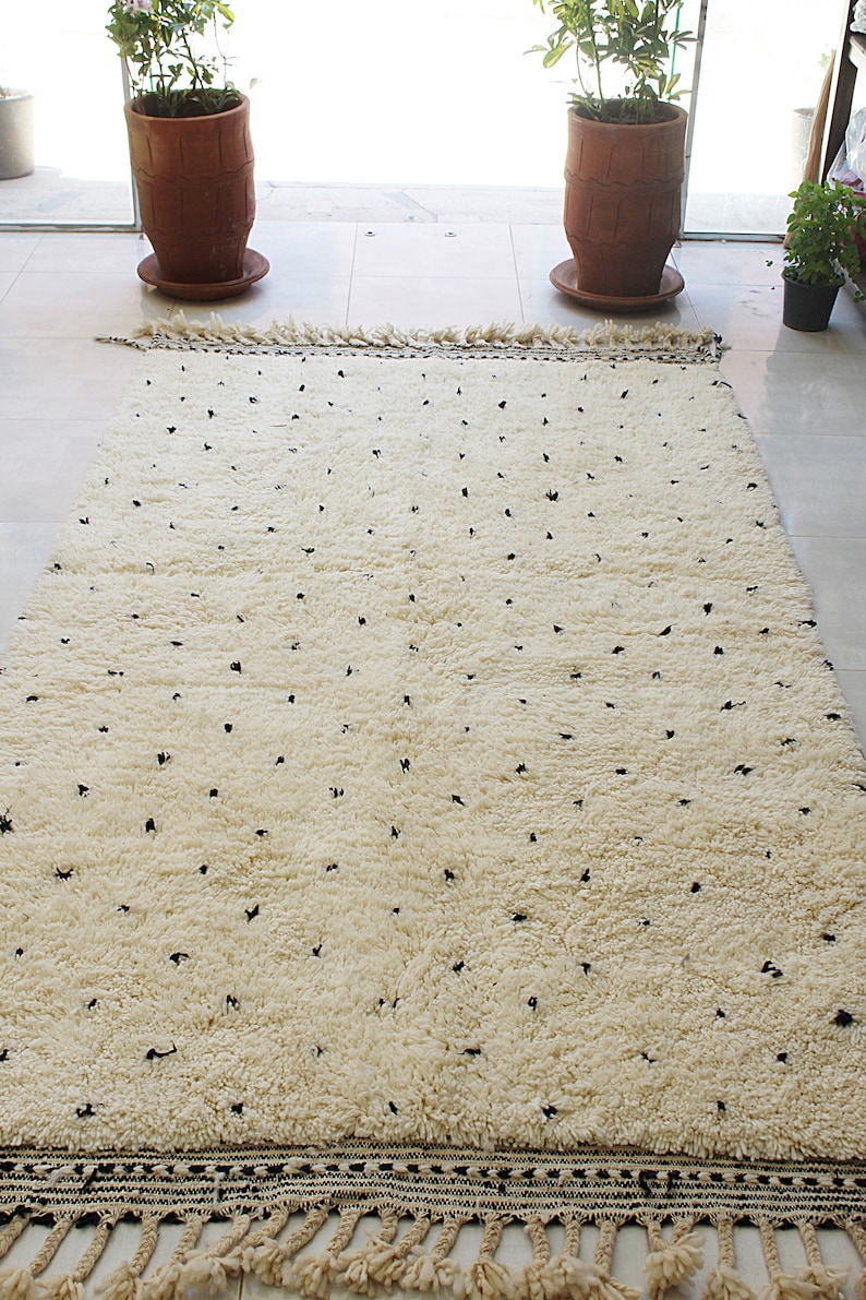 Authentic Black Dotted Moroccan Rug Beni Ourain Berber Rug Etsy UK