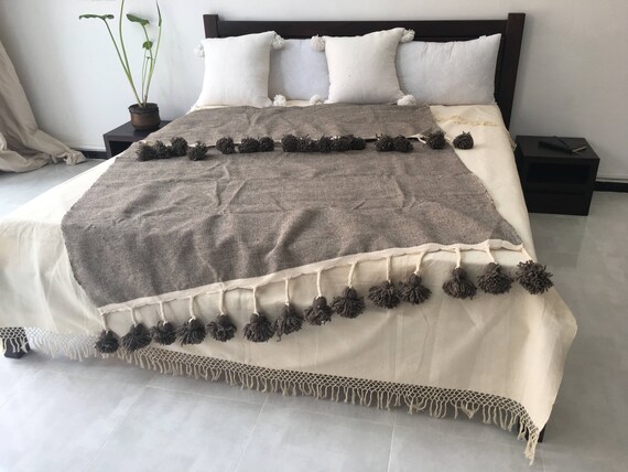 Taupe cotton blanket clearance