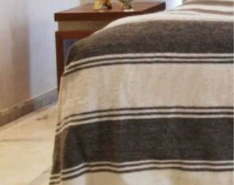 Moroccan Pom Pom blanket and throw, Bohemian blanket, Berber blanket, Wool blanket, Hand woven, Handmade blanket, Bed spread, Bed cover.